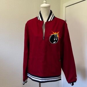 The Hundreds wool Red Bomber Sweater Jacket Sz L